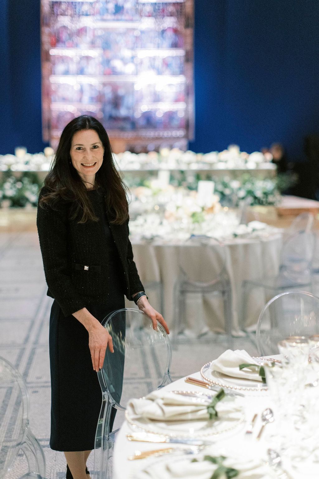Jess at a luxury event she organised